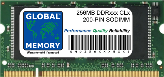 256MB DDR 266/333MHz 200-PIN SODIMM MEMORY RAM FOR SNOW IBOOK G4 (LATE 2003 - EARLY/LATE 2004 - MID 2005) & ALUMINIUM POWERBOOK G4 (EARLY/LATE 2003 - EARLY/LATE 2004 - EARLY 2005, DOUBLE LAYER SD DDR Version)